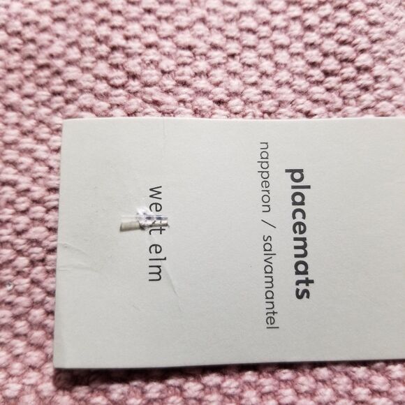 West Elm Placemats Woven Contemporary Design Pink Stone Set of 3 New Tags - Picture 3 of 4
